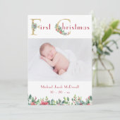 Premier Noël, Faire-part photo bébé (Debout devant)