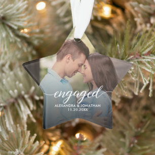 Premier Noël fiancés overlay blanc Photo personnal