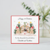 Premier Noël Gingbread Snowman Carte de Noël (Debout devant)