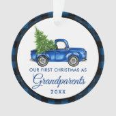 Premier Noël Grand-parents Camion Blue Plaid (devant)