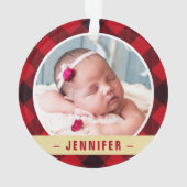 Premier Noël Grand-parents Gold Red Plaid Photo (dos)