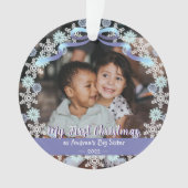 Premier Noël Grandma Snowflakes Ribbon Bleu clair (devant)