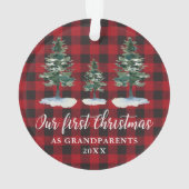 Premier Noël Grands-parents Pins Rouge Plaid (dos)