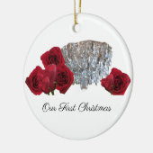 Premier Noël Lustre Rose Ornement (Gauche)