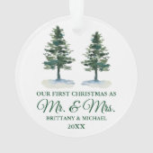 Premier Noël M. et Mme Aquarelle Deux pins (dos)