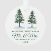 Premier Noël M. et Mme Aquarelle Deux pins (devant)