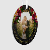 Premier Noël M. et Mme floral photo rustique (devant)