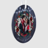 Premier Noël M. et Mme photo florale rustique (devant)