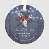 Premier Noël M. et Mme photo florale rustique (dos)