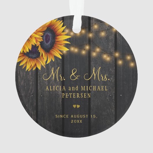 Premier Noël M. et Mme Sunflower photo rustique (dos)