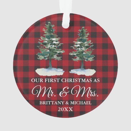 Premier Noël M. Mme Two Pines Red Plaid (dos)