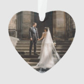 Premier Noël marié avec la date et la photo à l'ar (dos)