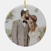 Premier Noël Marié Couple Ornement en céramique (Dos)