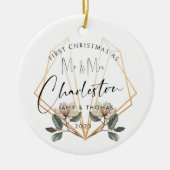 Premier Noël Marié en céramique ornement (Devant)