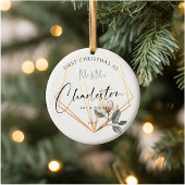 Premier Noël Marié en céramique ornement