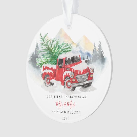 Premier Noël Marié en tant que M. & Mme Red Truck (devant)