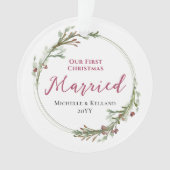 Premier Noël Marié Mini-couronne photo (devant)