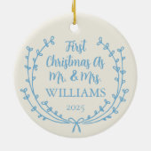 premier noël marié ornement avec photo (Dos)