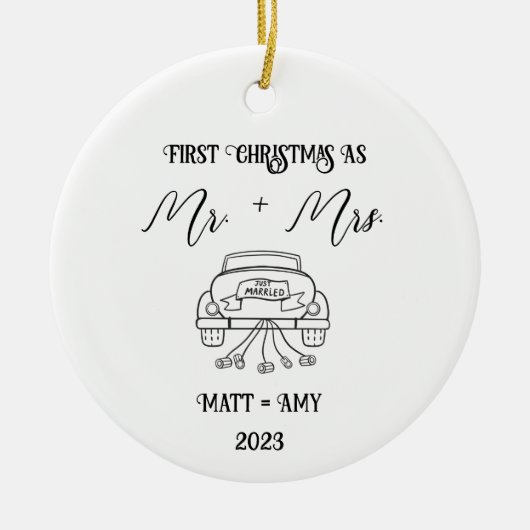 Premier Noël Marié, Ornement Personnalisé (Devant)