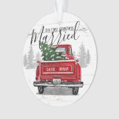 Premier Noël Marié Vintage Camion Rouge Photo (devant)