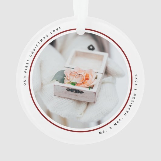 Premier Noël moderne M. et Mme 2 Photos Acryliques (dos)