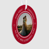 Premier Noël Mr & Mrs 2 Photo moderne Rouge (devant)