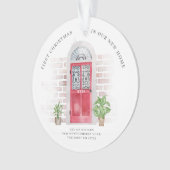 Premier Noël Nouveau Accueil Porte Rouge Chic Fête (devant)