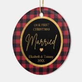 Premier Noël Ornement en céramique de buffle marié (Gauche)