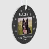 Premier Noël Puppy Grey Snowflakes Photo (devant)