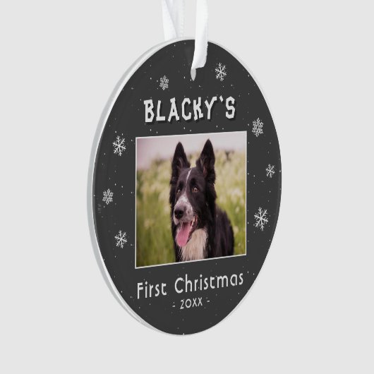 Premier Noël Puppy Grey Snowflakes Photo (devant)