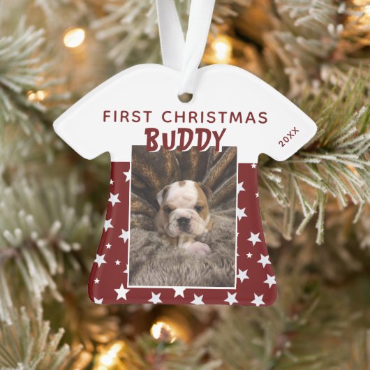 Premier Noël Red Star Motif Chien Chien Chien Chie (Arbre)