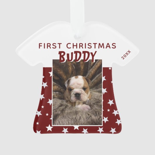 Premier Noël Red Star Motif Chien Chien Chien Chie (dos)