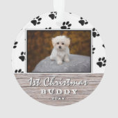 Premier Noël Rustique Chiot 2 Photo Motif Paw (dos)