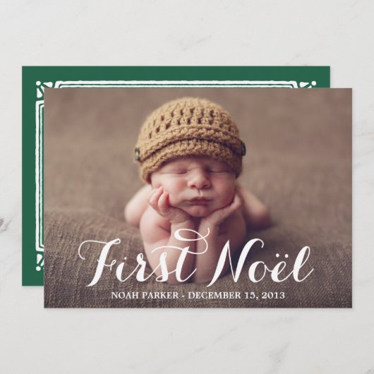 Premier noeud | Faire-part de naissance de vacance (Devant / Derrière)