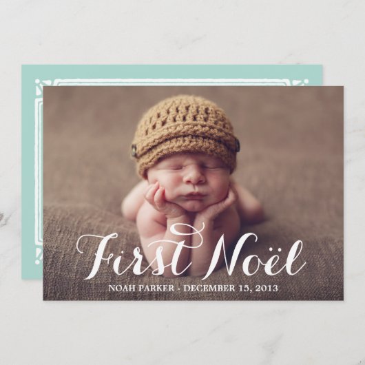 Premier noeud | Faire-part de naissance de vacance (Devant / Derrière)