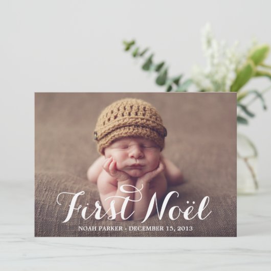 Premier noeud | Faire-part de naissance de vacance (Debout devant)