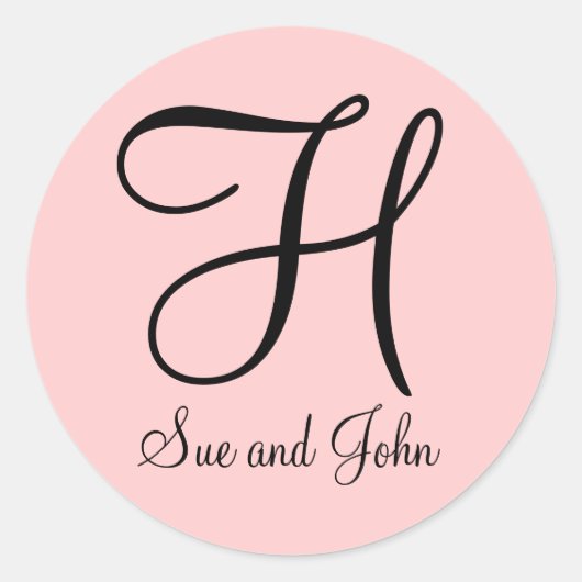 Premier nom et Dernier noir initial sur Sticker ro (Devant)