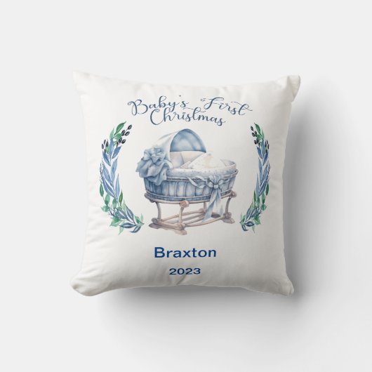 Premier Oreiller de Noël pour bébé garçon (Recto)
