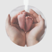 Premier ornement acrylique de Noël du bébé, Cercle (dos)