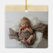 Premier ornement d'animaux en bois de Noël pour bé (Dos)