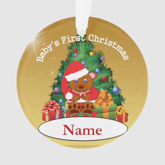 Premier ornement d'arbre de Noël du bébé (devant)