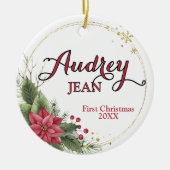 Premier ornement d'arbre de Noël du bébé (Devant)