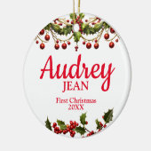 Premier ornement d'arbre de Noël du bébé (Gauche)