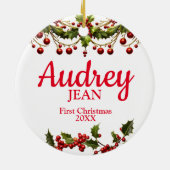 Premier ornement d'arbre de Noël du bébé (Dos)