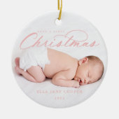 Premier ornement d'arbre de Noël rose (Devant)