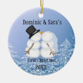 Premier ornement de baiser mignon de Noël de (Devant)