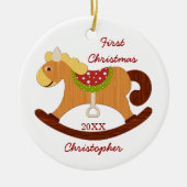 Premier Ornement de Cheval Rocking de Noël pour bé (Devant)