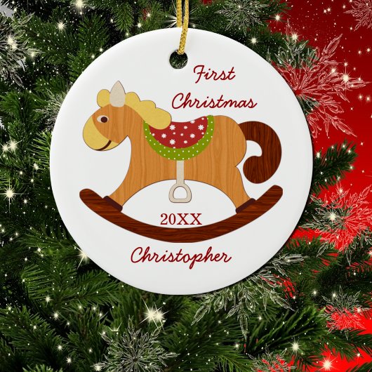 Premier Ornement de Cheval Rocking de Noël pour bé