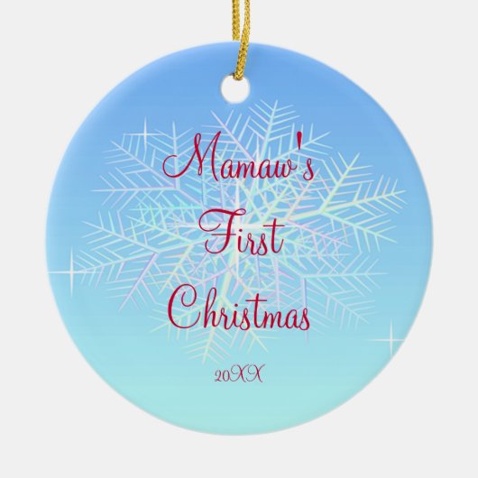 Premier ornement de flocon de neige de Noël de (Devant)