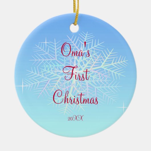 Premier ornement de flocon de neige de Noël d'Oma (Devant)